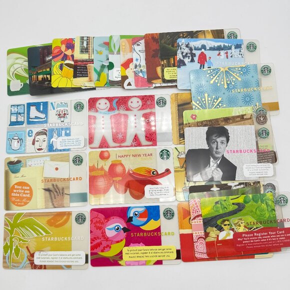 Lot of 28 Starbucks Cards 2004 to 2012 Dragon Love Birds McCartney – Mint - Picture 1 of 11